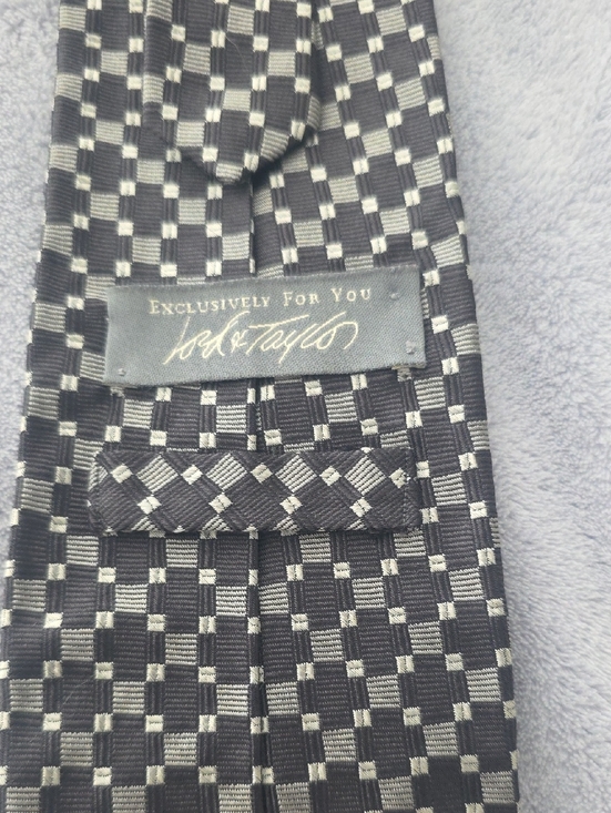 Lord & Taylor Other - Exclusively You For Lord & Taylor  Black & Gray Checked Men's Tie